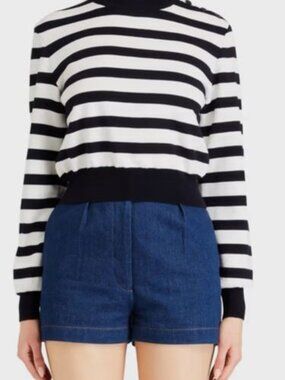 Alaïa Women Blue striped merino wool sweater Size 44